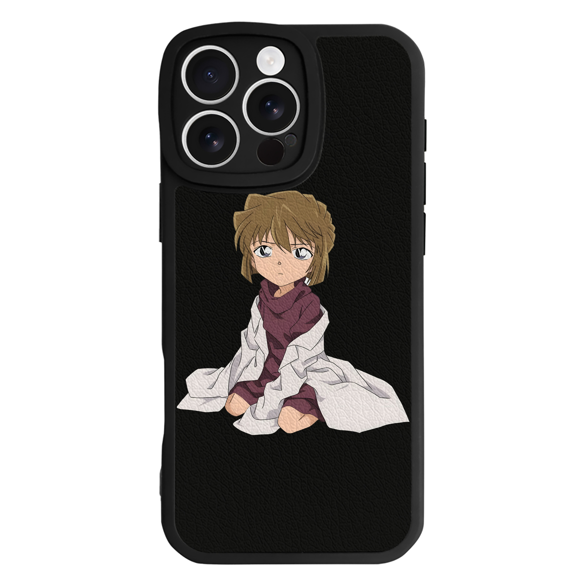 （画像用） 名探偵コナン 灰原 哀 はいばら あい Detective Conan Anita Hailey、Vi Graythorn Haibara Ai 【iPhone 16シリーズ対応】シリコンスマホケース（レザー調） 材質：シリコン
